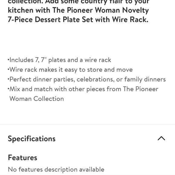 🎁 New Pioneer Woman Novelty 7 Inch Plates with Rack - Picture 9 of 11